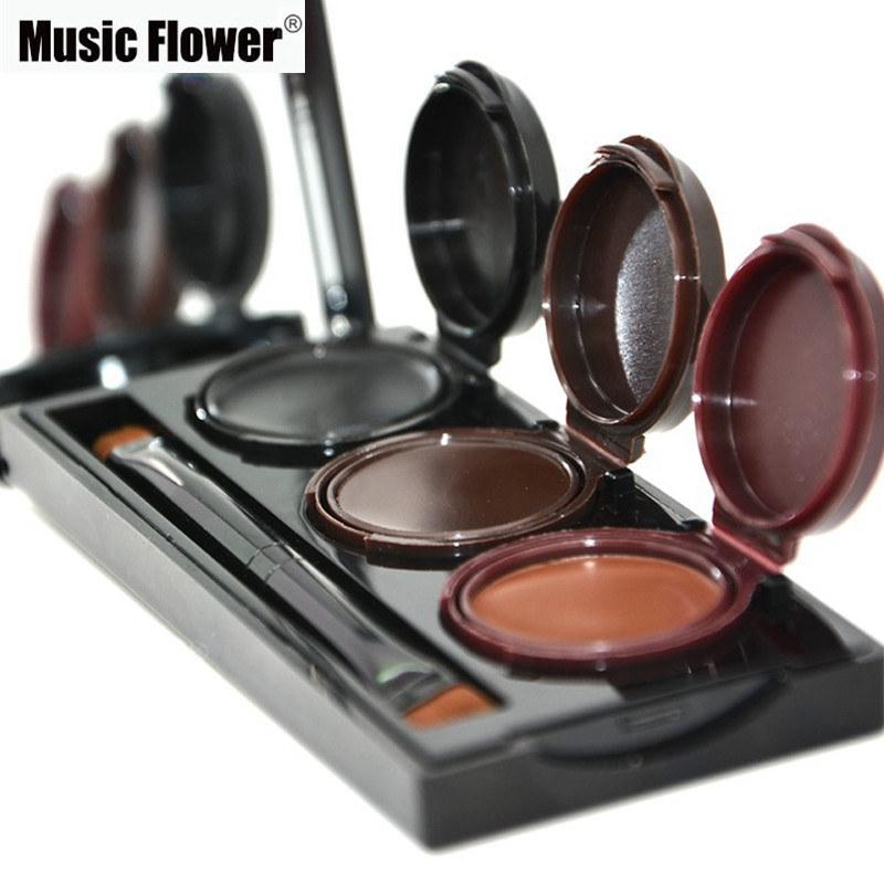 Music Flower Brand Makeup Eyeliner Gel &amp; Eyebrow Powder Palette Waterproof Lasting Smudgeproof Cosmetics Eye Brow Enhancers