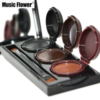 Music Flower Brand Makeup Eyeliner Gel &amp; Eyebrow Powder Palette Waterproof Lasting Smudgeproof Cosmetics Eye Brow Enhancers