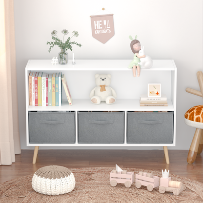 Kids bookcase with Collapsible Fabric Drawers Children&