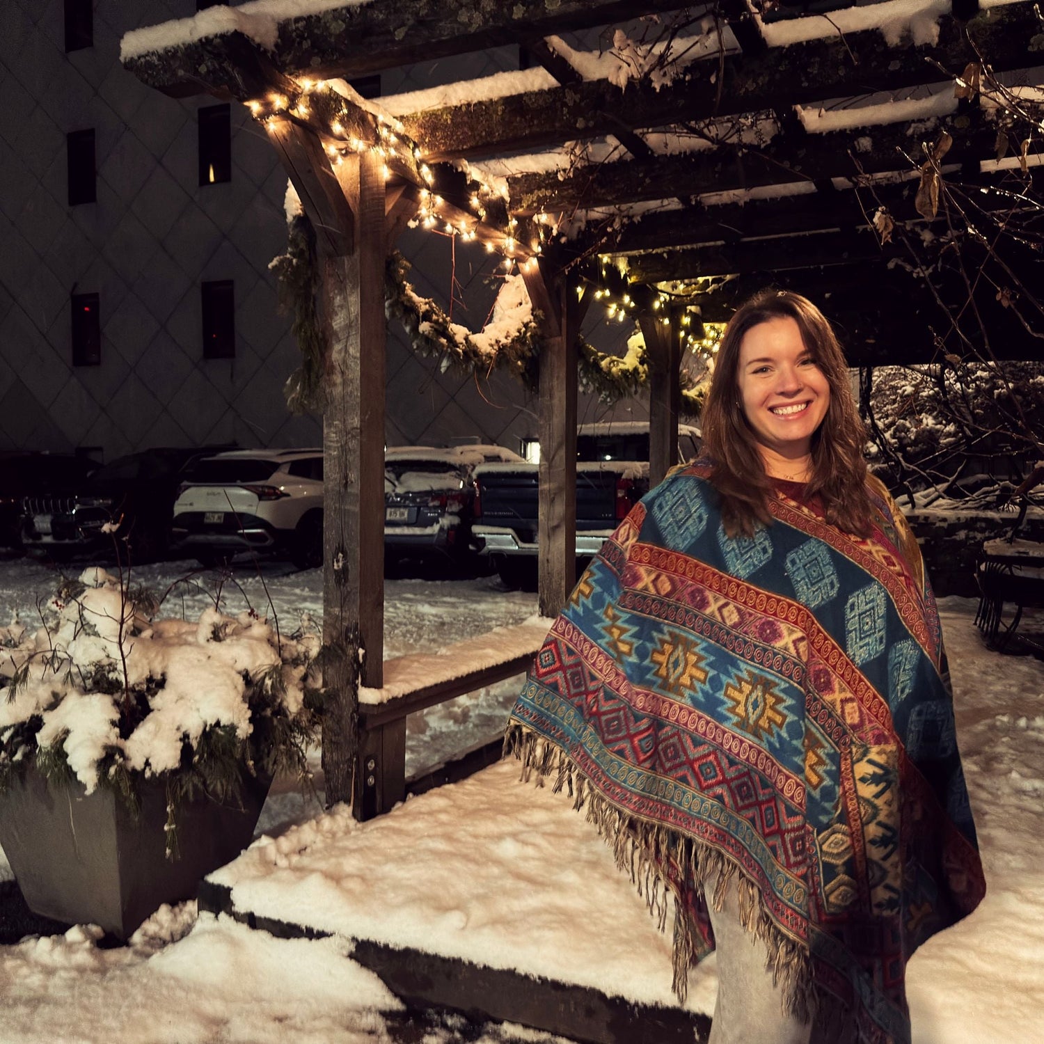 Nanda Hooded Poncho