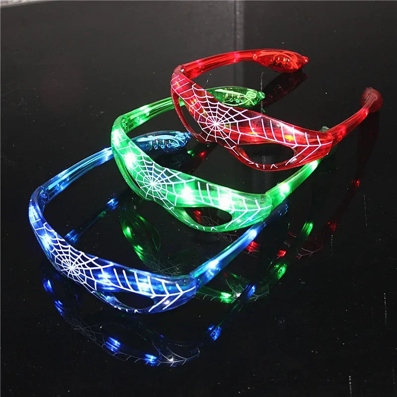 Disney Spiderman Glowing Glasses Marvel Anime Figure LED Flashing Glasses Sunglasses Cartoon Children&