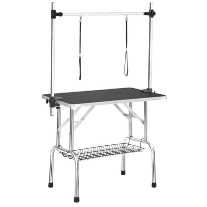 36" Professional Dog Pet Grooming Table Adjustable Heavy Duty Portable w/Arm &amp; Noose &amp; Mesh Tray