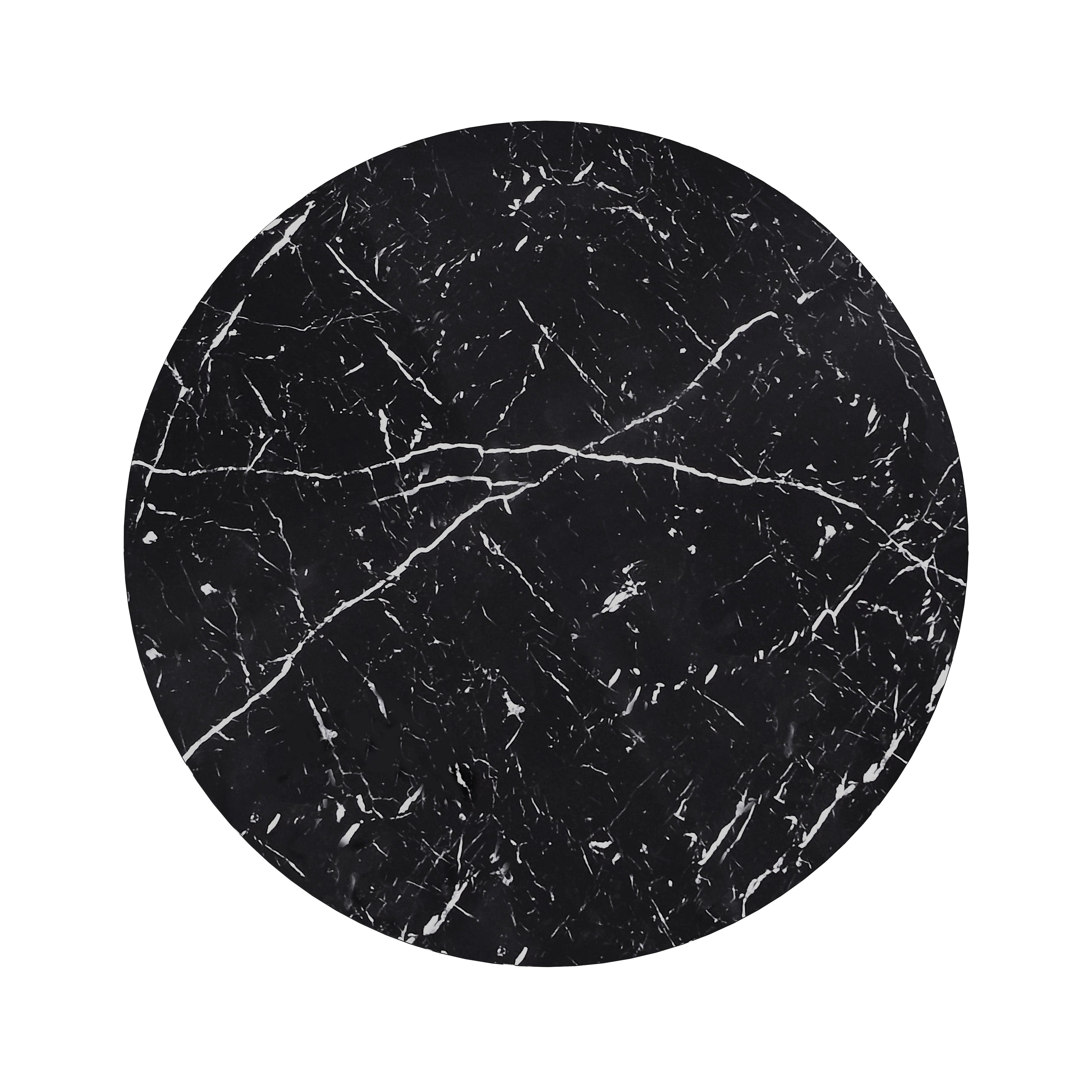 42.12"Modern Round Dining Table with Printed Black Marble Table Top for Dining Room