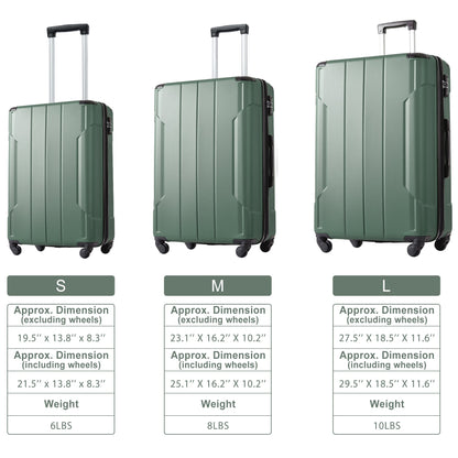 Hardshell Luggage Spinner Suitcase with TSA Lock Lightweight Expandable 24&