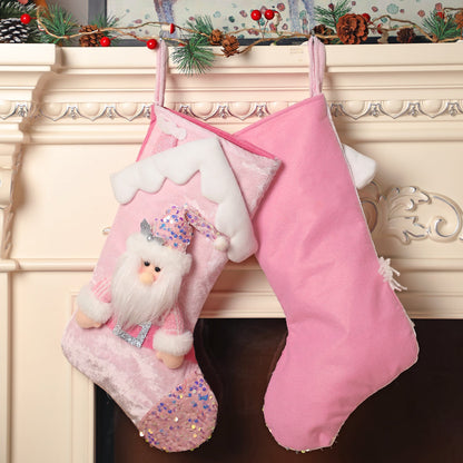 Christmas decoration, pink sequins, children&