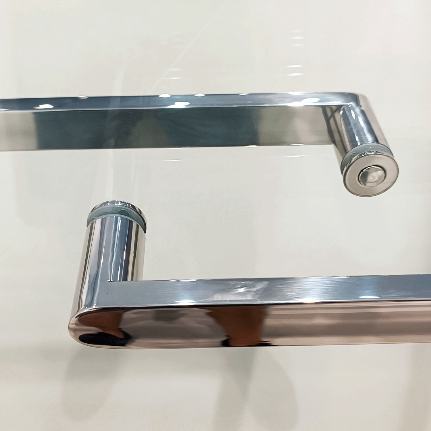 56-60 "wide x 75" high frameless double sliding shower door, 304 stainless steel chrome plated, 8mm thick SGCC tempered transpar