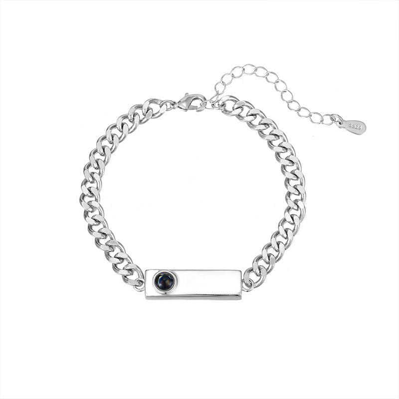 Couple bracelet with 100 different voices I love you engraved high-definition color photo projection bracelet