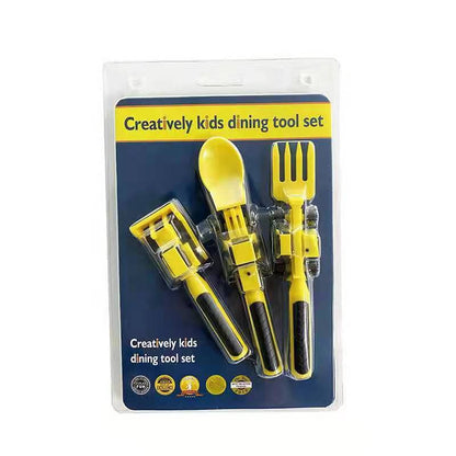 Dinneractive car bulldozer excavator fork shovel dining plate children&