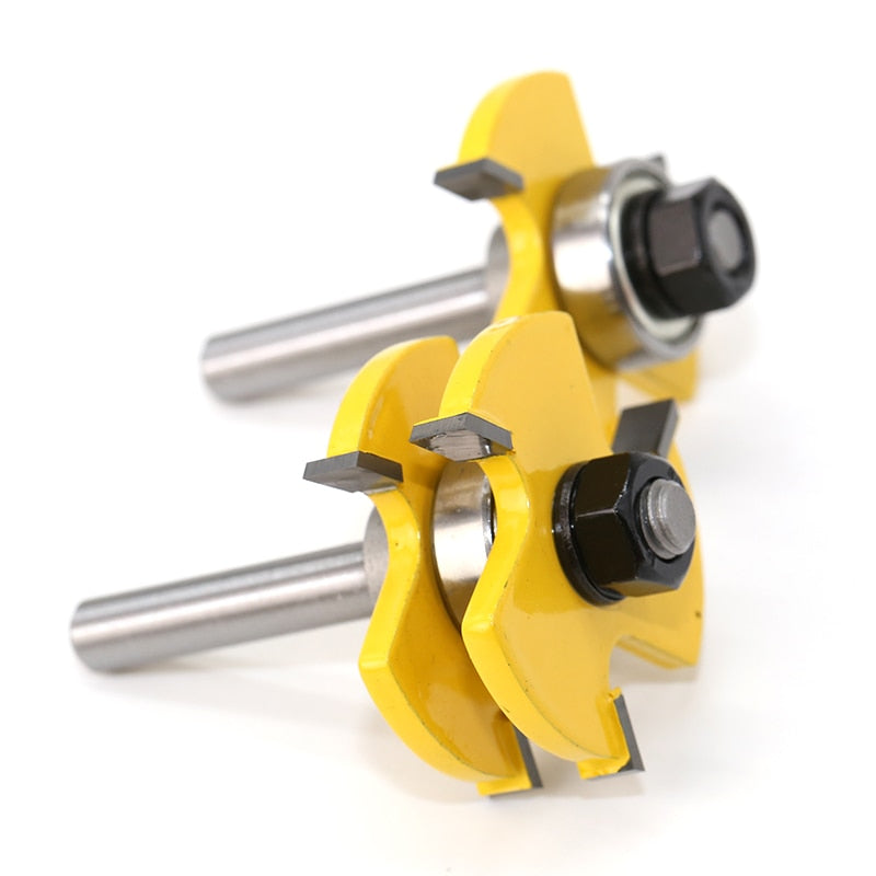 2 pc 8mm Shank high quality Tongue &amp; Groove Joint Assembly Router Bit Set 3/4 Stock Wood Cutting Tool