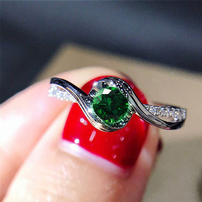 Creative Twisted Arm Eight Heart Eight Arrow Zircon Ring for Women&