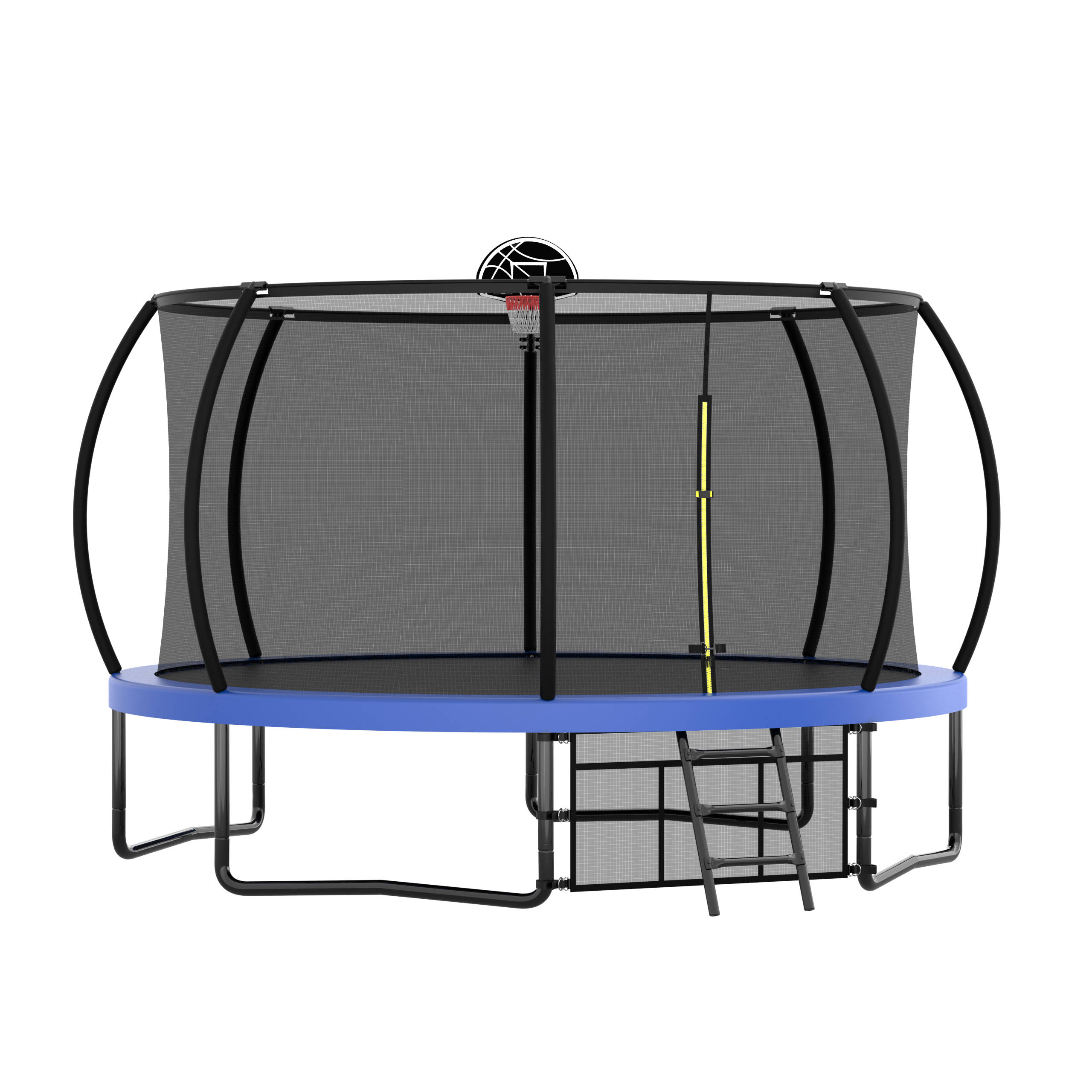 12FT Recreational Kids Trampoline with Safety Enclosure Net &amp; Ladder, Outdoor Recreational Trampolines