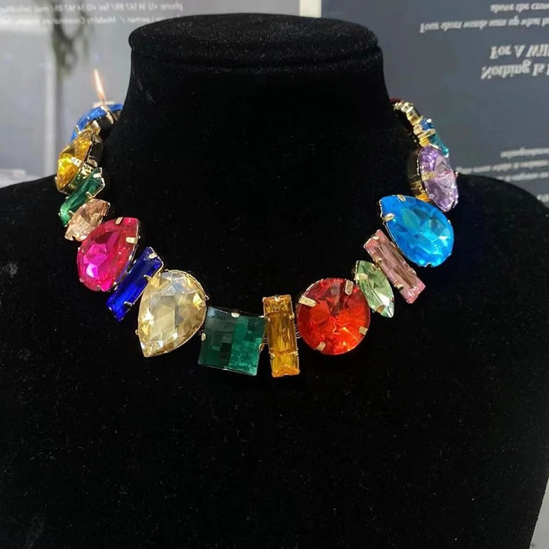 Simple Style Rhinestone Irregular Necklace Luxury Design Women&