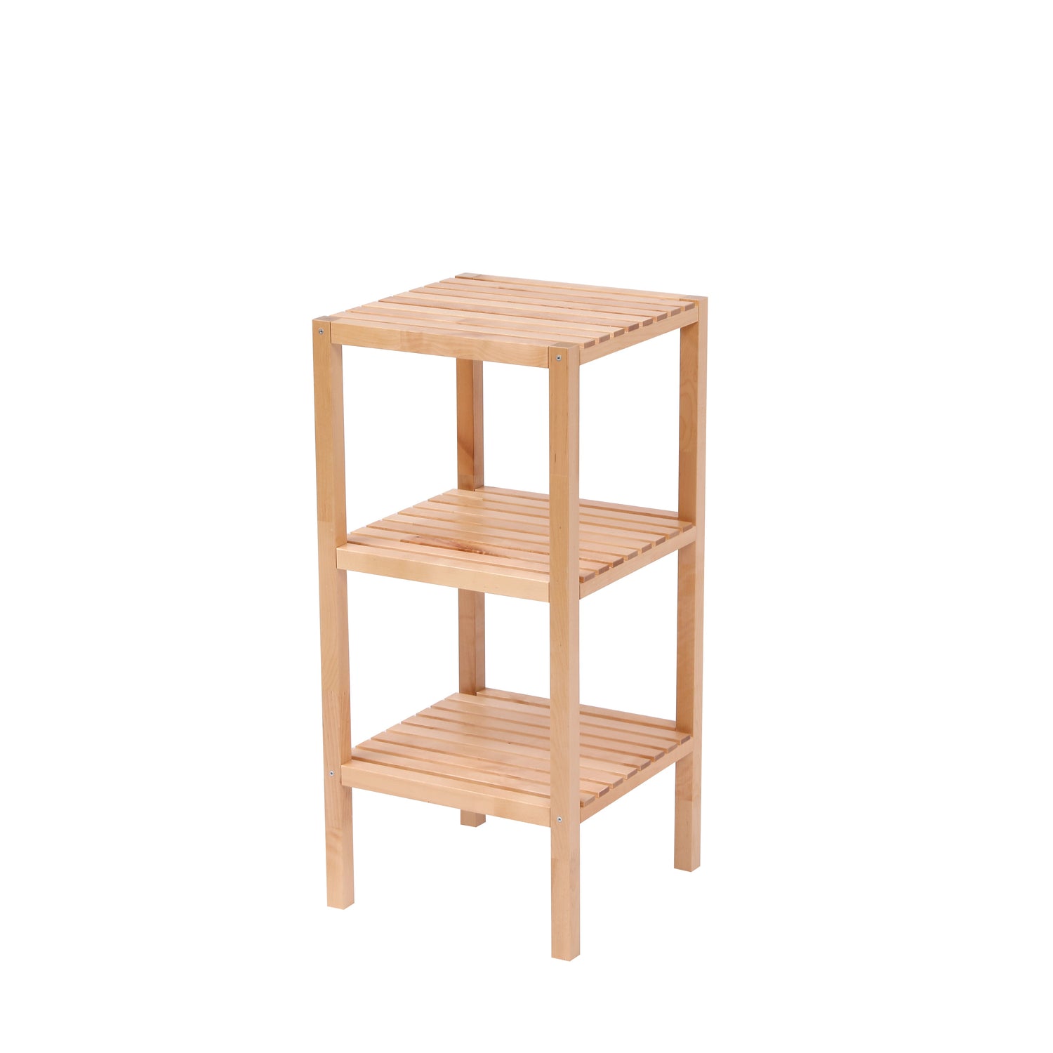 3-Tier Birch Bathroom Shelf, Narrow Shelving Unit, Multifunctional Storage Rack, Corner Rack, for Kitchen, Living Room