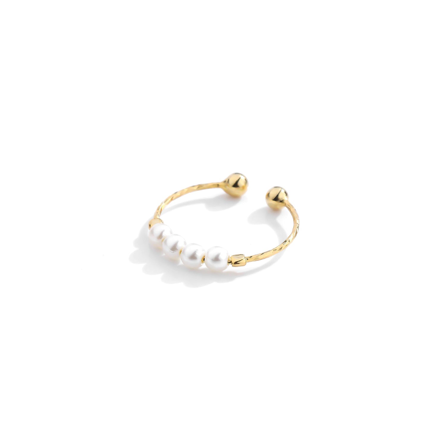 Retro imitation pearl ring women&