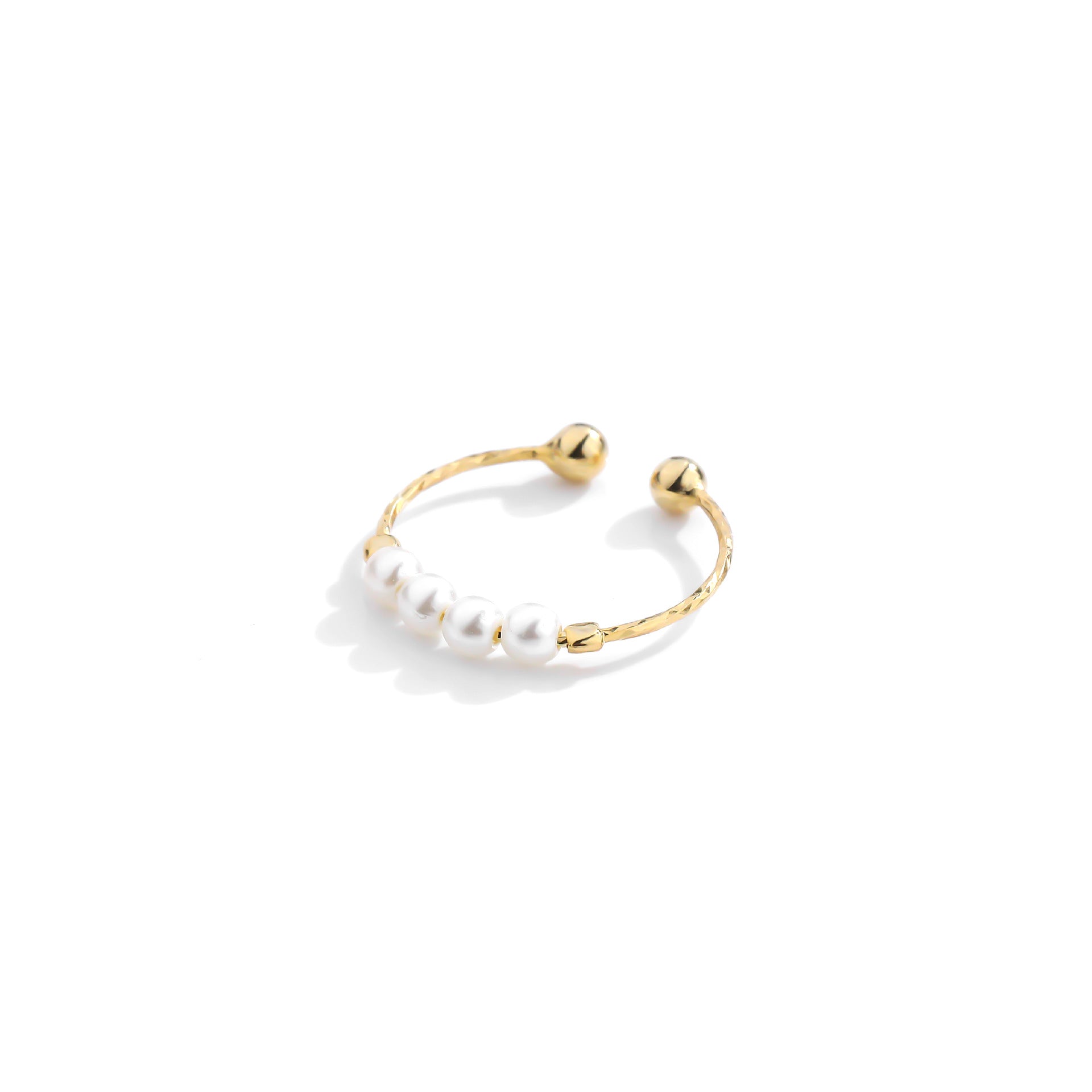 Retro imitation pearl ring women&