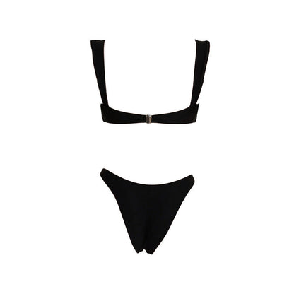 European and American metal buckle sexy swimsuit women&