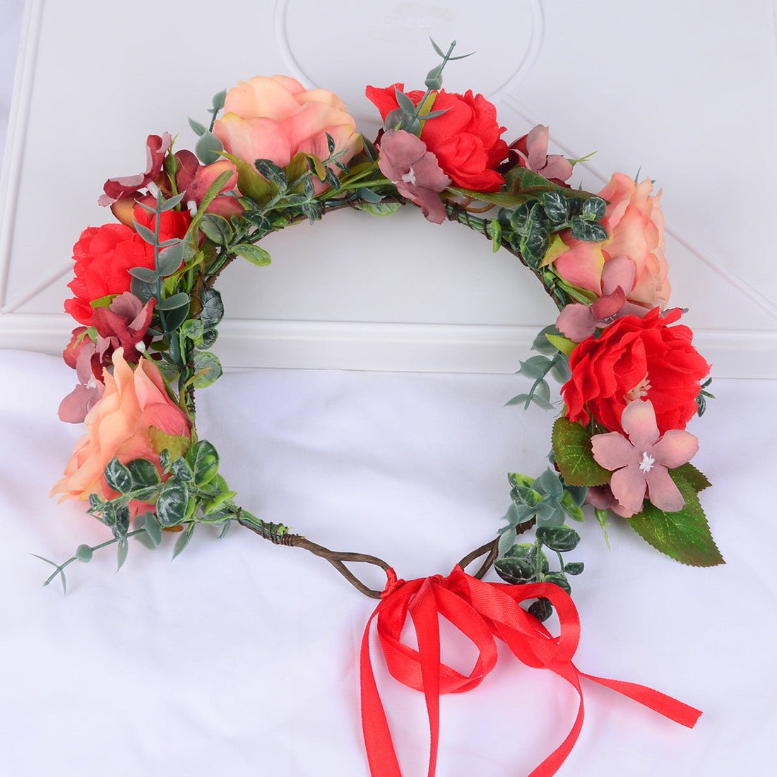 Wreath cloth art Rose Hair Ornament children&
