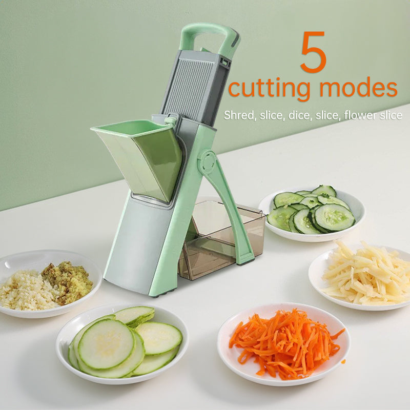 Multifunctional veggie &amp; fruit slicer-grater. Chop, grate, slice potatoes efficiently. Ideal kitchen tool.