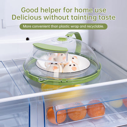 News Food Microwave Cover, Clear, with Water Steamer &amp; Handle, 10 Inch, for Plate, Kitchen Gadget