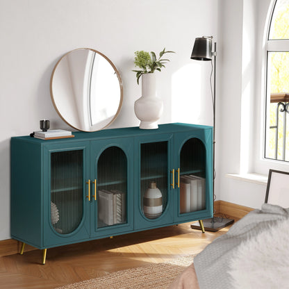 TV Stand for 65+ Inch TV, Wood TV Stand with Storage Cabinet &amp; Adjustable Shelves, Media TV Console for Living Room Bedroom