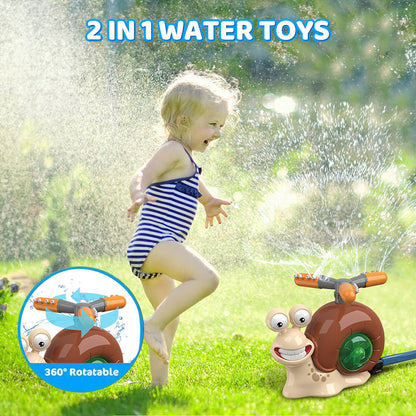Cartoon snail sprinkler for boys and girls, summer garden lawn, water - spraying toys, fun pool party, backyard