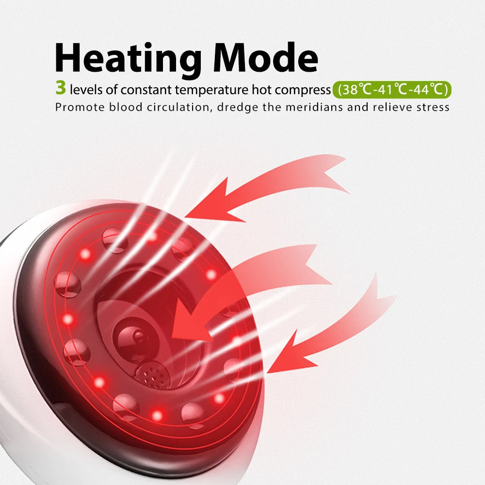 Intelligent Gua Sha LCD Display Cupping Device Body Scraping Massage Relax Meridian Dredging Hot Compress Red Light