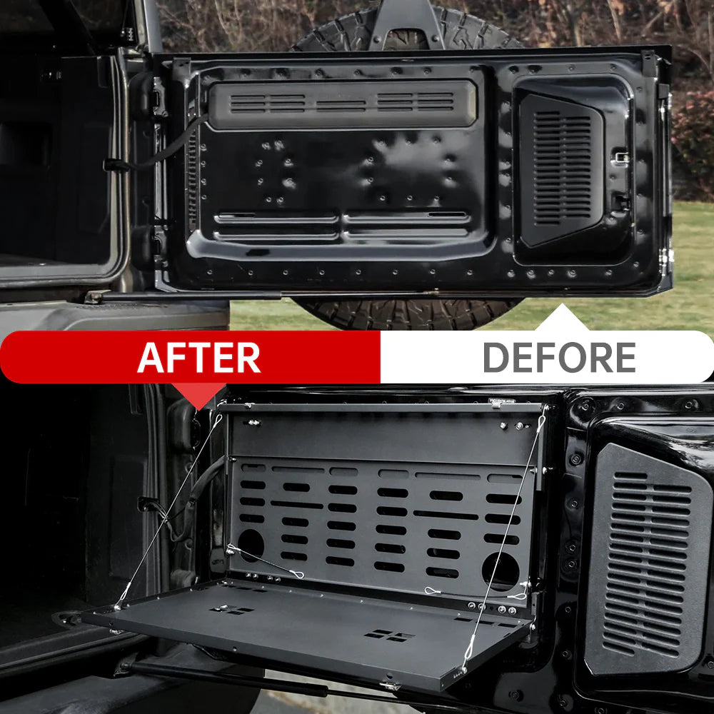Tailgate Table &amp; MOLLE Panel For Ford Bronco(2021-2024) - 2-Tier Camping Rack