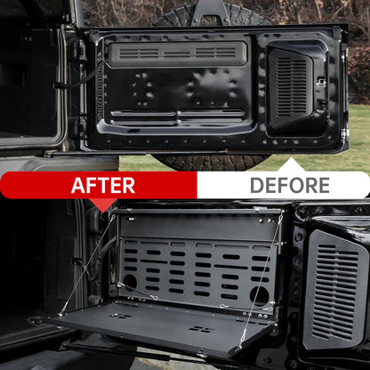 Tailgate Table &amp; MOLLE Panel For Ford Bronco(2021-2024) - 2-Tier Camping Rack