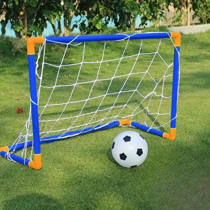 Mini foldable plastic soccer set, detachable posts, high-strength, indoor/outdoor, kids&