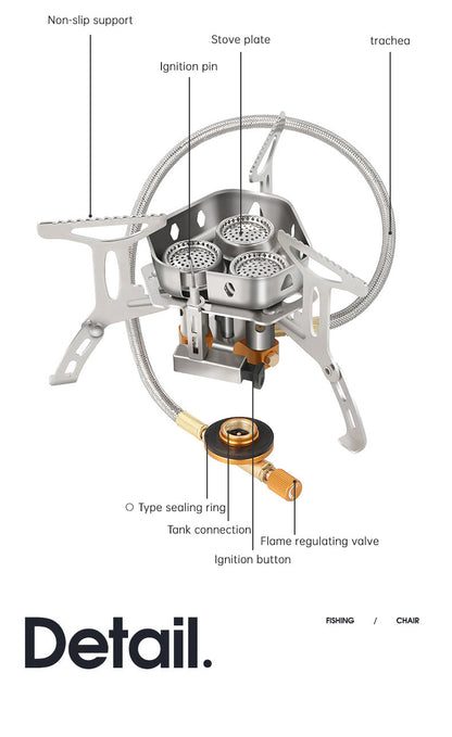 Design Camping Gas Stove Delicate Appearance Outdoor Hiking Portable Gas Stov