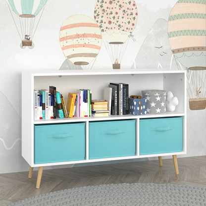 Kids bookcase with Collapsible Fabric Drawers Children&