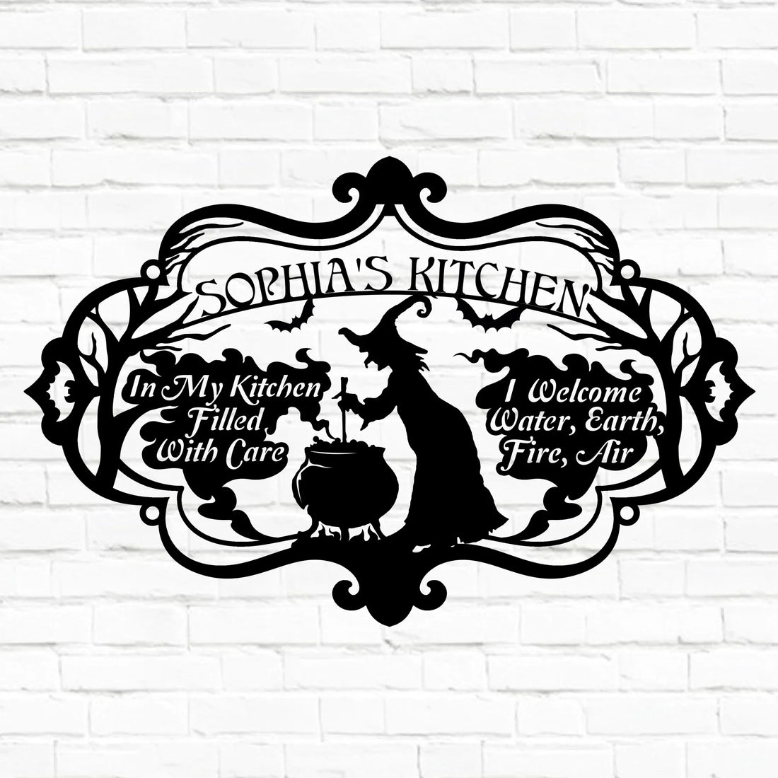 Personalized Witch Kitchen Metal Sign - Gift Idea For Witch Lover - In My Kitchen Filled With Care