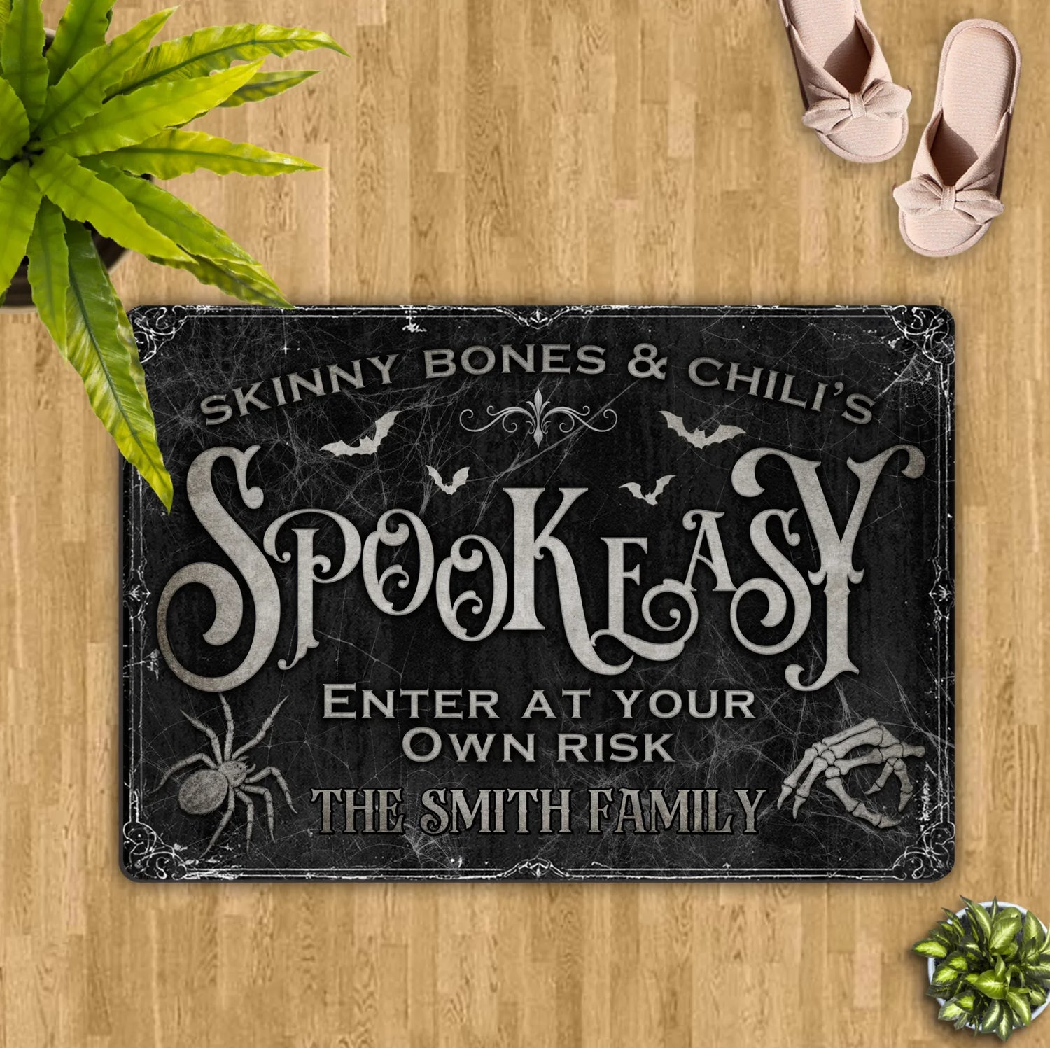 Personalized Spooky Doormat - Halloween Gift Idea For Family - Skinny Bones &amp; Chili&