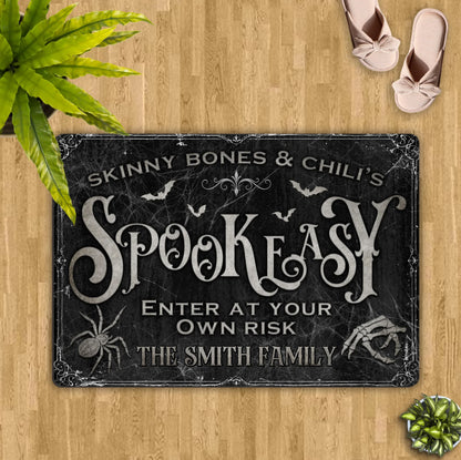 Personalized Spooky Doormat - Halloween Gift Idea For Family - Skinny Bones &amp; Chili&