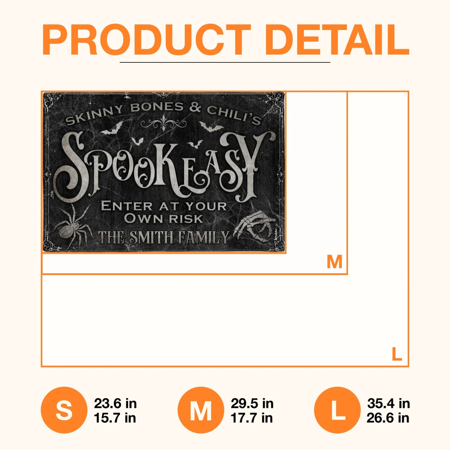 Personalized Spooky Doormat - Halloween Gift Idea For Family - Skinny Bones &amp; Chili&