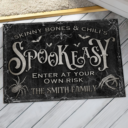 Personalized Spooky Doormat - Halloween Gift Idea For Family - Skinny Bones &amp; Chili&
