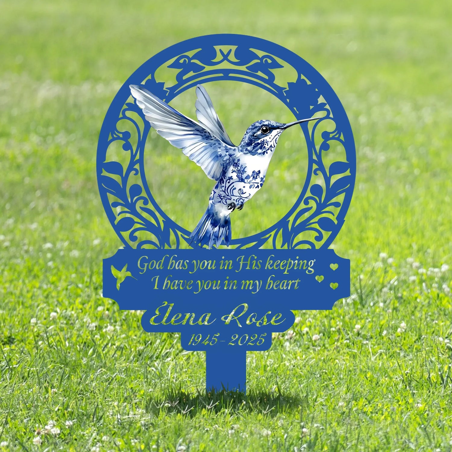 Personalized Memorial Metal Sign- Sympathy Remembrance Gift - God Has You In His Keeping I Have You In My Heart