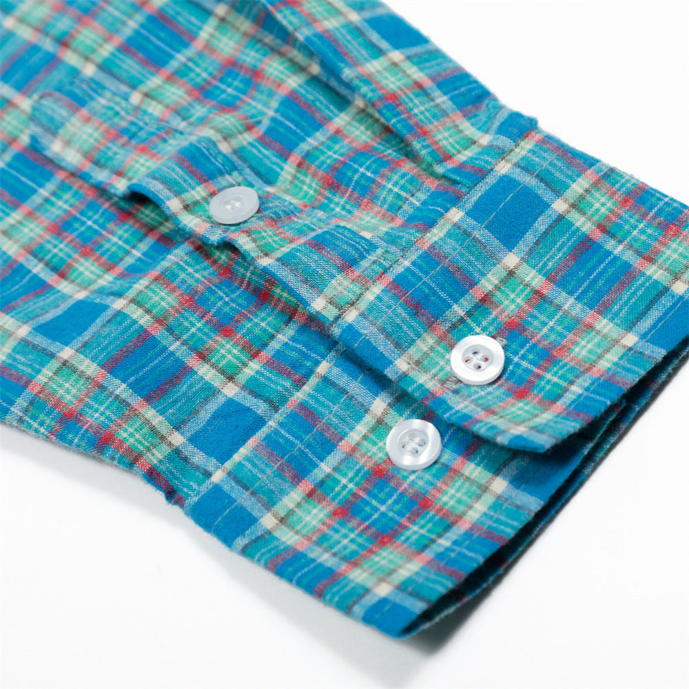 Plaid Long Sleeve Shirt Men&