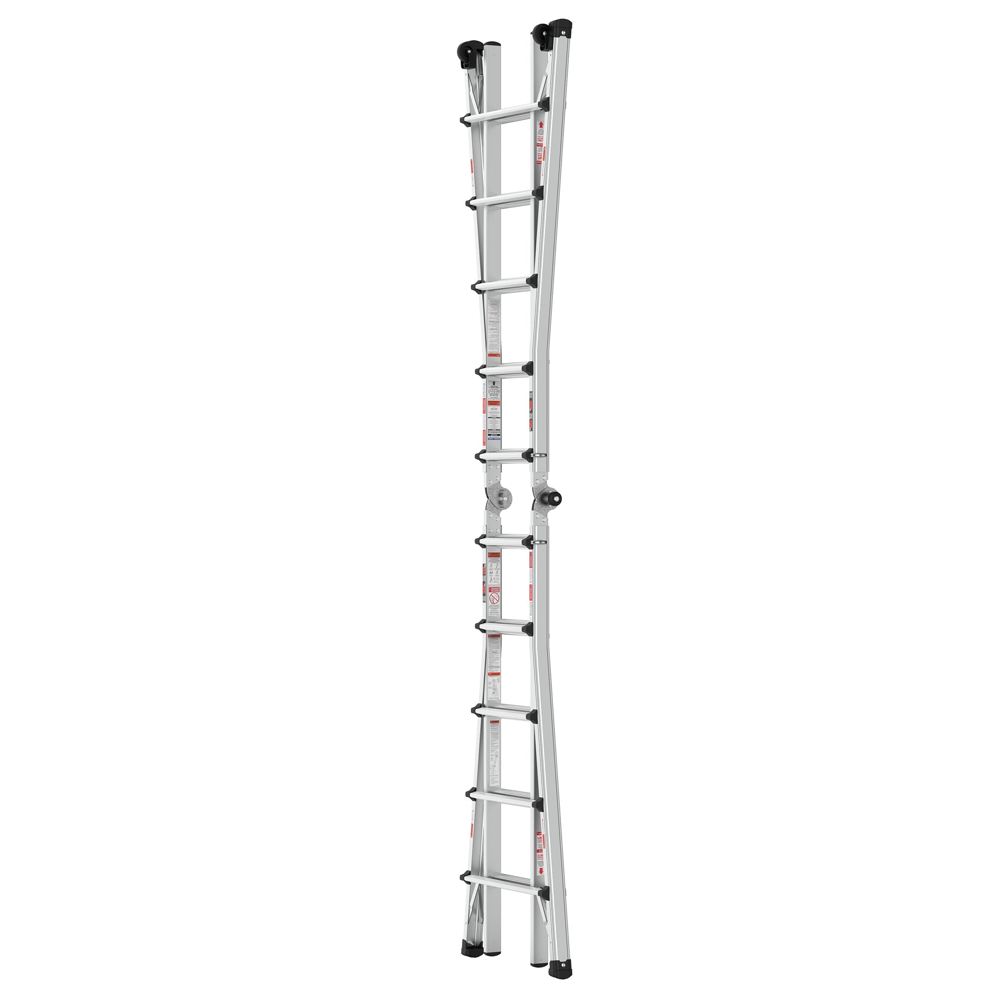 Aluminum Multi-Position Ladder with Wheels, 300 lbs Weight Rating, 22 FT