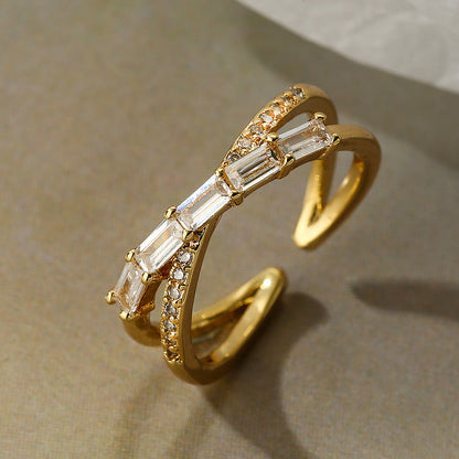 Geometric Open Ring Women&