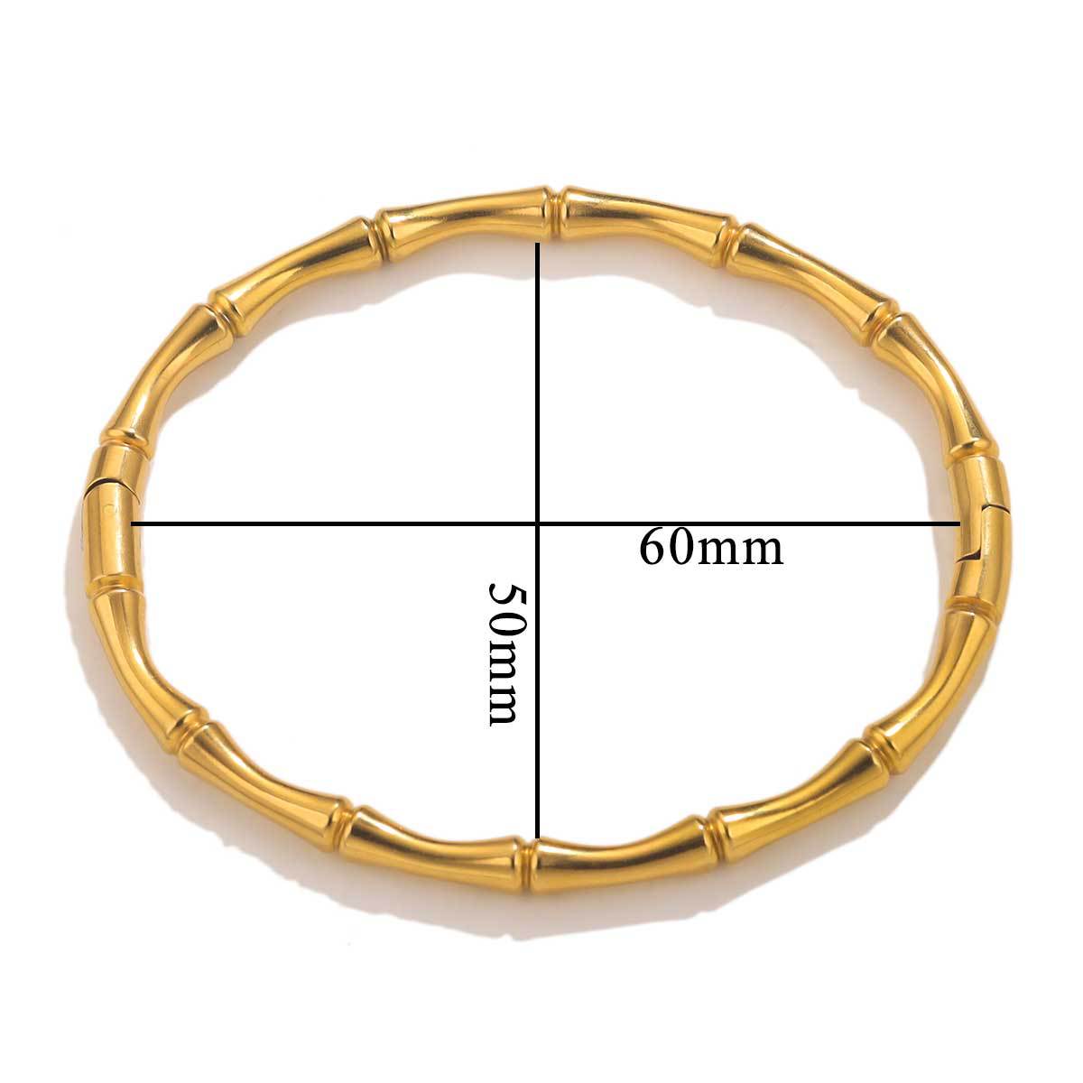Fashion bamboo titanium steel bracelet female summer niche cold style ins stainless steel retro bamboo jewelry