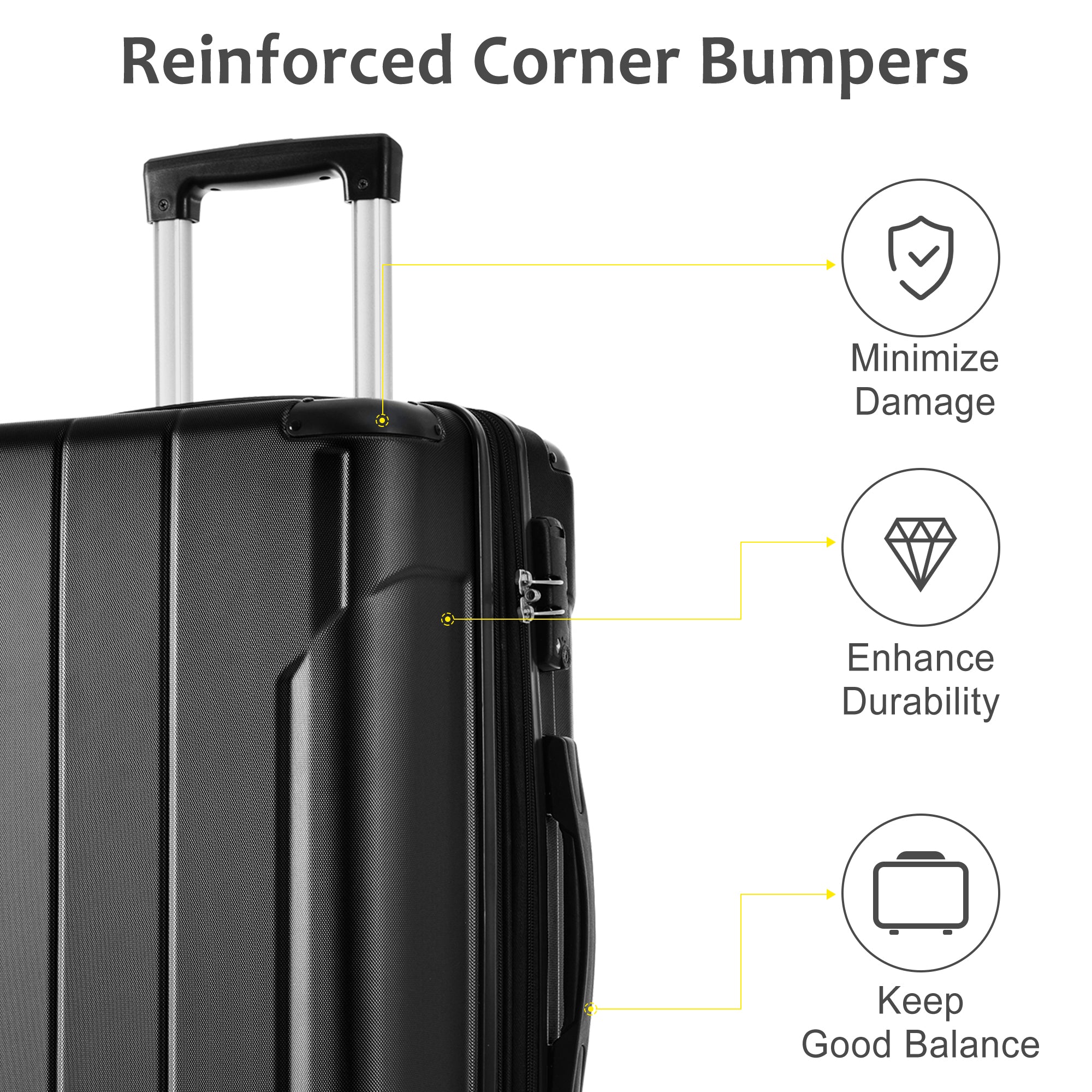 Hardshell Luggage Spinner Suitcase with TSA Lock Lightweight 20&