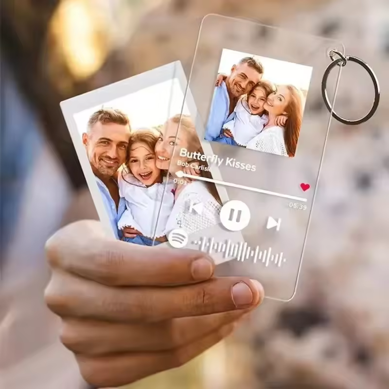 Acrylic keychain personalized music card DIY pattern
