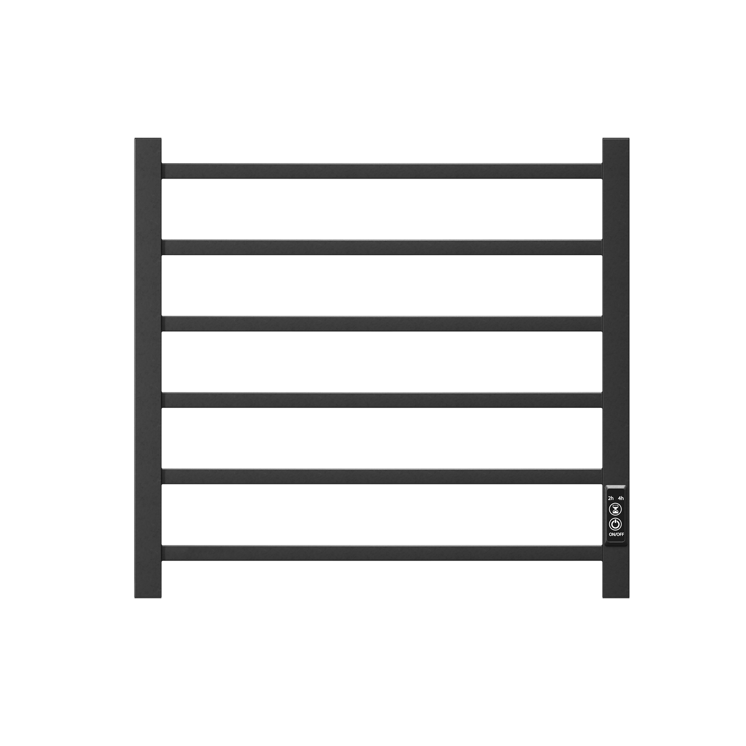 Towel Warmer 6 Bar Electric Heated Towel Rack Wall Mount Plug-in/Bath Towel Heater Matt-Black - Timer