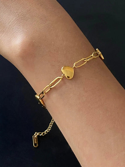 Stainless steel gold splicing personalized niche design titanium steel bracelet