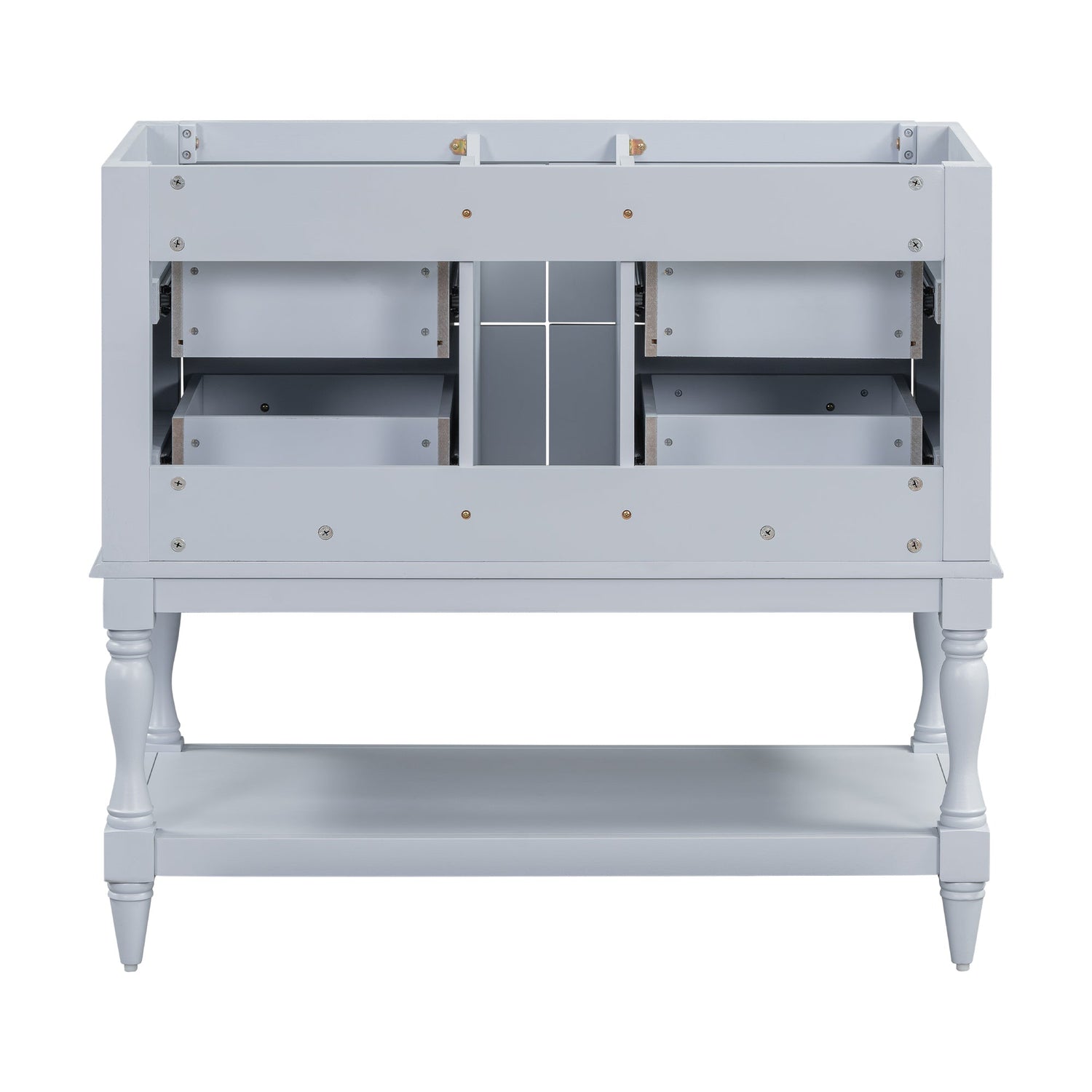 36" Bathroom Vanity Cabinet without Sink Standing Vanity Set with 4 Drawers&amp; Soft Closing Doors Blue (NOT INCLUDE BASIN SINK)