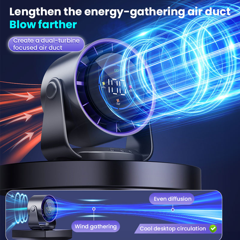 100-Speed Turbo Desktop Fan 6-Inch