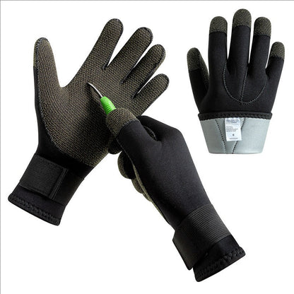 3/5mm Thick Kevlar Diving Gloves. Scratch-proof, for fish hunting, deep dive, spearfishing &amp; skiing.