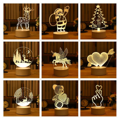 3D Night Light LED Table Light Creative Gift Bedhead Light Small Gift Valentine&