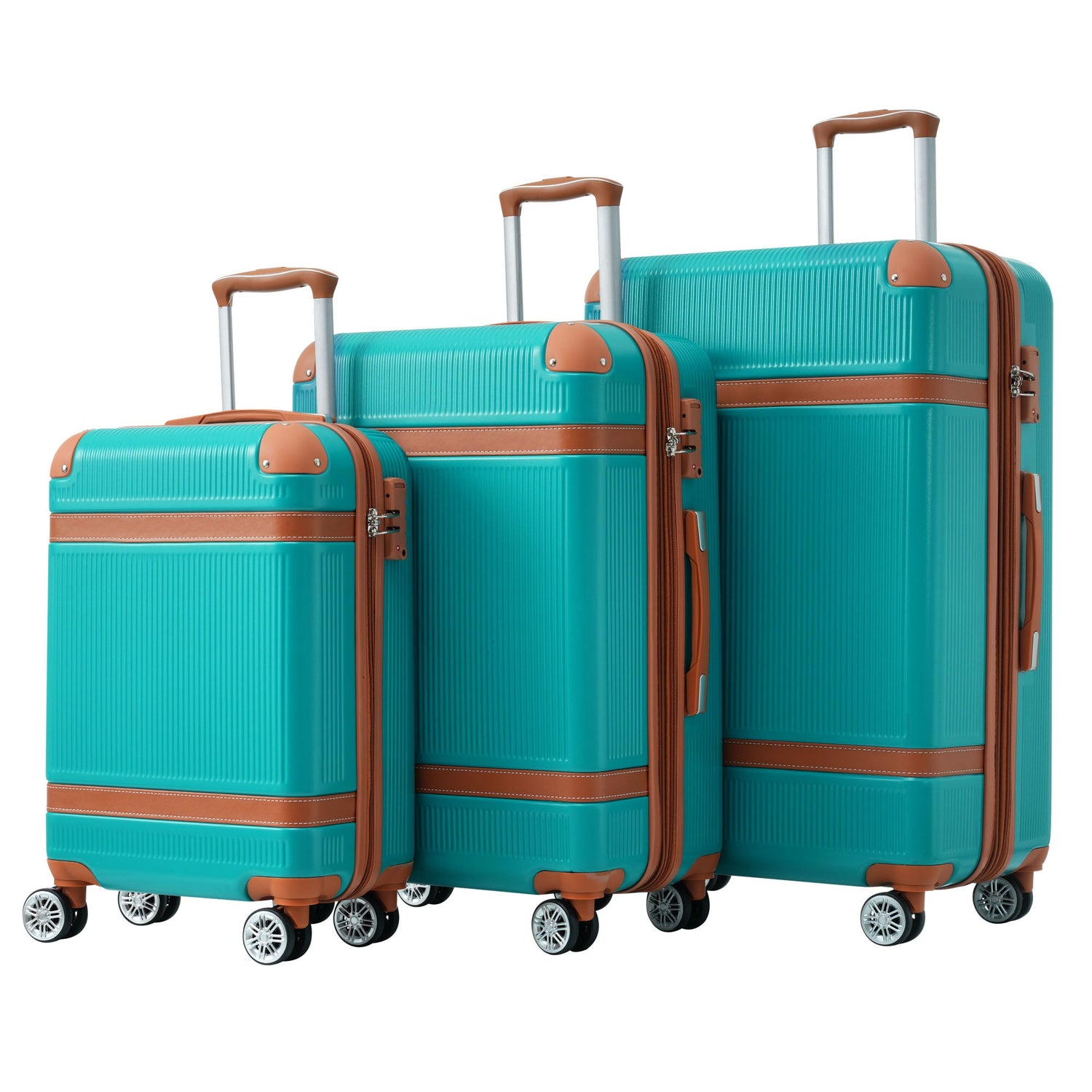Hardshell Luggage Sets 3 Piece double spinner 8 wheels Suitcase with TSA Lock Lightweight 20&